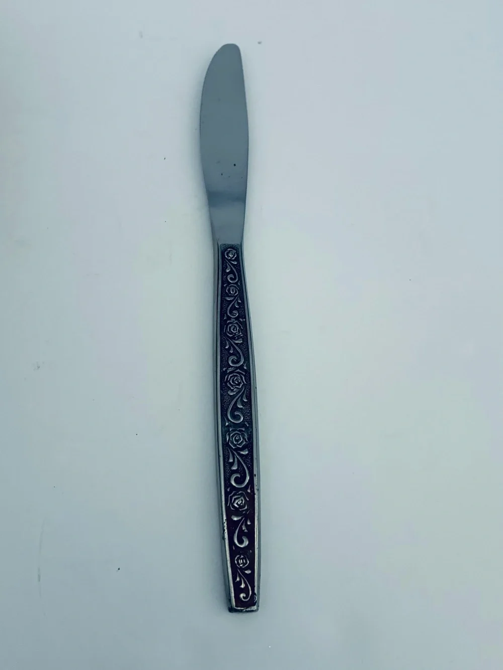 Rose Border Flatware 7 Dinner Knives 1 Butter Knife Stainless Steel Japan